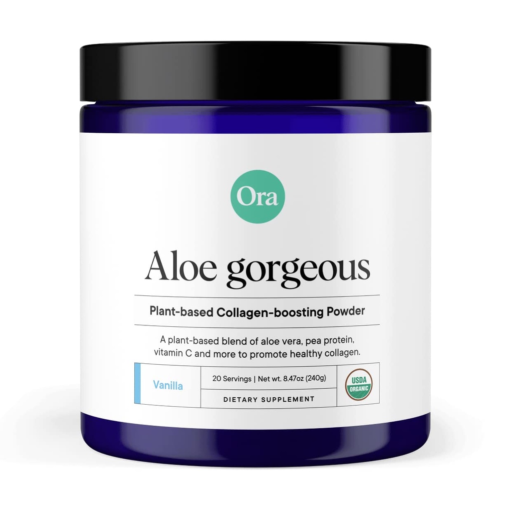 Ora Vegetarian Vegan-Boosting Powder untuk Perempuan dan Pria - Rambut, Skin, & Nails Dukungan - Bambu Silica, Pembangkit Protein, Organik Vitamin C, Aloe Vera - Vanilla Flavor, 20 Hamba