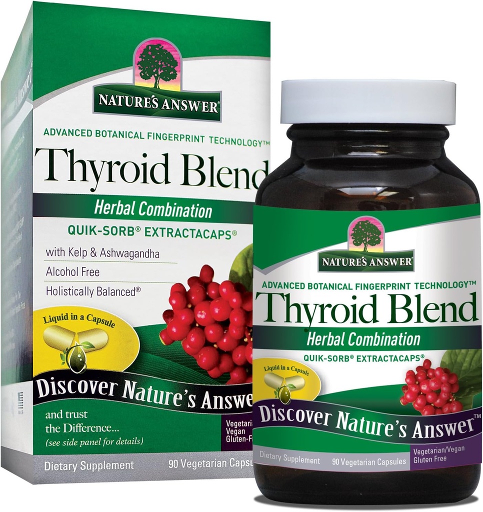 Nature 's Respons Thyroid Complete Blend Vegetarian Capsules 90 Count 124; Support Thyroid Thy4; Natural Energy Booster 126; Promotes Metabolisme