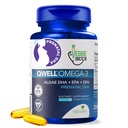 Vegan Prenatal Vitamin dengan DHA (60 Count) Omega-3 - Qwell Better Than Fish Oil, Brain Fungsi - 820 Mg Algae DHA & EPA, Vegan Prenatal Vitamin dengan Vitamin E, Carrageenan-Free