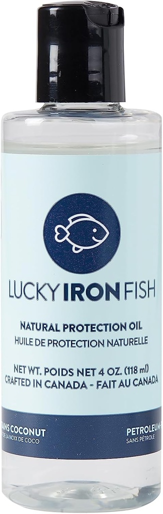 Minyak Perlindungan Alam Lucky Iron, 4oz - Terapkan ke Anda Lucky Iron Fish atau Leaf untuk Menjaga, Melindungi dan Mencegah Rust - Vegan, Dibuat dengan Murni Coconut & Lemon Oils