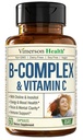 Vitamin B Kompleks dengan VIT C & Folic Acid (kalah) - 8 High Potamins B Vitamin: B1, B2, B3, B5, B6, B7, Vitamin B12 + Biotin, Choline & Inosiol. Aids Mood, Energy, Nervous System & Ammune Support