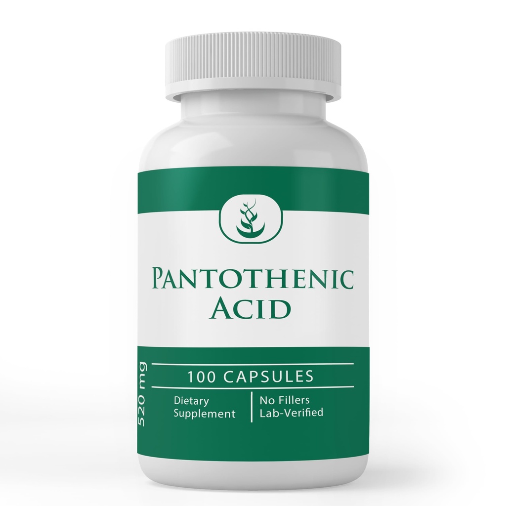 PURE ORIGINAL INGREDIENTS Panthenic Acid (100 Kapsul) Murni, Vitamin B5, Tambahan Kalsium