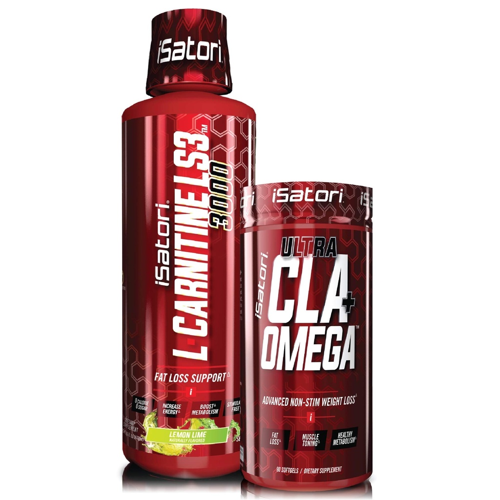 iSatori L-Carnitine LS3 Lemon Lime 3000mg (32 Hamba) & iSatori Ultra CLA (90 Softgels)