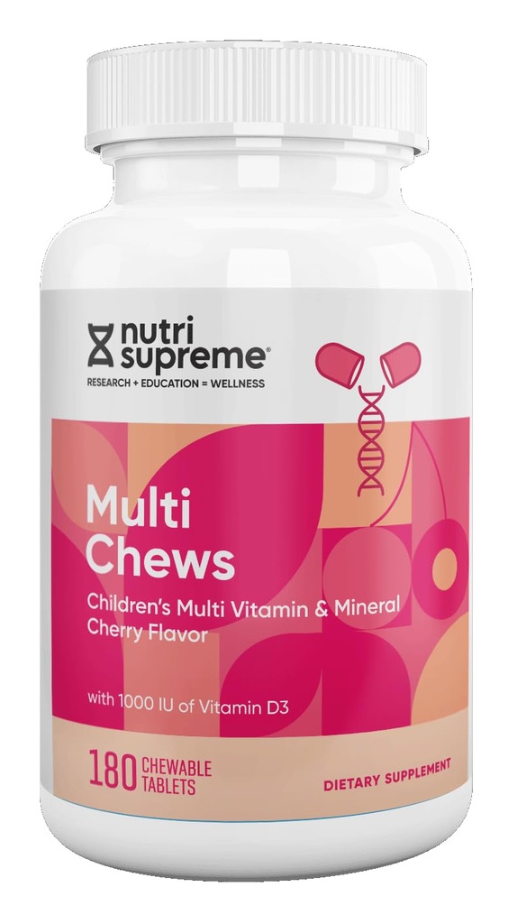 Delicious Kids Multivitamin, 180 Vegetarian Chews - Complete Children 's Supplement with Esculity Vitamin and Mineral
