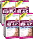 Applied Nutition Longer Stronger Hair & Nails - 60 Liquid Soft- Gels, Pack of 4 - Biotin, Silica & Collagen - 120 Servings