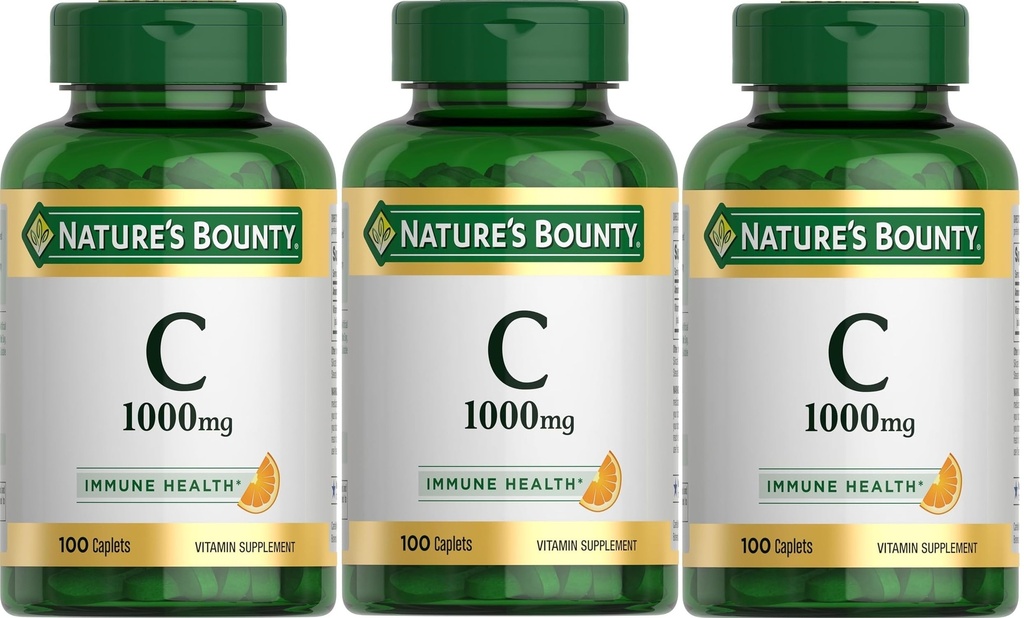 Nature 's Bounty Vitamin C, 100mg, 100 Caplets (Paket 3)