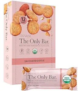 Truvani Plant Based Snack Bars 124; Snickerdoodle 12 Pack 124; 5g Protein 14; USDA Organik dan Vegan 124; Satu-satunya Bar 124; Dairy, Soy, dan Gluten Gratis 124; Dibungkus secara individual