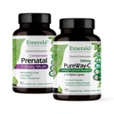 Emerald Labs Bundle with Prenatal 1-Daily Multi (60 Veg Caps) & PureWay-C (90 Veg Caps) - Prenatal Multivitamin dengan Methylated Folate, Iron & More * - Vitamin C Suplemen dengan RanAlpha Lipoic Acid *