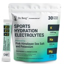 Dr. Berg Sports Hydration Electrolytes Powder w / More Salt (Pink Himalaya) - 30 Keto Electrolite Powder Pawder w / a Delicious Salty Raspberry & Lemon Flavor - termasuk 1.000mg Potasium