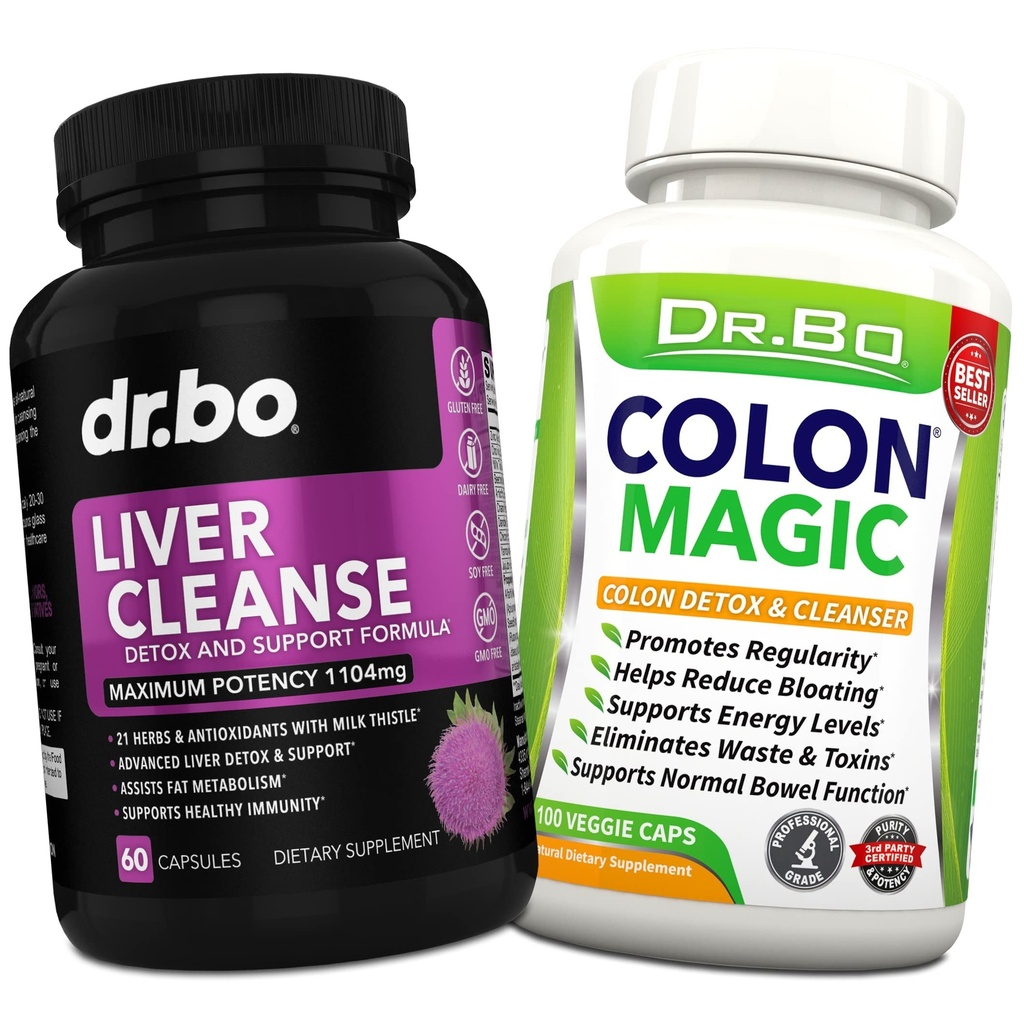 Suplemen Dukungan Detoks Liver & Colon Cleanse Detox - Pil Penmembersihkan Bowel Natural untuk Pelepasan Bloating Instinal & Daily Constipation - Milk Thistle Dandelion Caps & Aid Galkledu Suplemen
