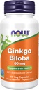 Sekarang Makanan Suplemen, Ginkgo Biloba 60 mg, 24% Ekstrak Standardisasi, Proyek Non-GMO Diverifikasi, 60 Veg Capsules