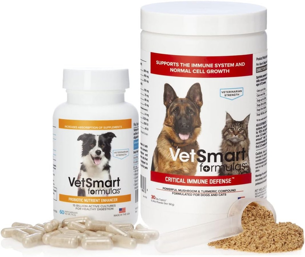 Turkey Tail Mushroom untuk Dogs Imune Support Bundled dengan Probiotic Nutrient Enhancer