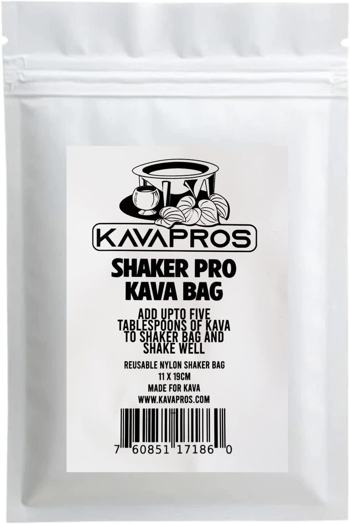 Kava Pros Shaker Pro Bag Reconable Kava- Kava Shake & Drink Food Grage Nilon 11 x19CM