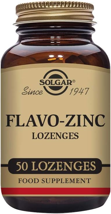 Solgar Flavo- Zinc Lozenge, 50 Count - Greatt-Tasting Lemon Lime Flavor - Antioksidant, Immune System Health - Sangat Absorbable, Dissolve - Vegan, Gluten Free, Dairy Free, Kosher - 50 Servis