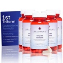Relaks L Glutathione Suplemen Kompleks - Mengurangi Glutathione 1000mg dengan Alpha Lipoic Acid & Rose HIPS Capsules untuk NGroother Skin, 60 Caps x 5 Botol