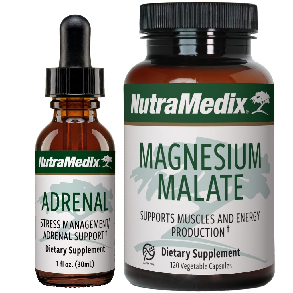 Dukungan Energi NutraMedix Bundle - Termasuk Dukungan Energi Adrenal Menjatuhkan Cair dan Katup Magnesium Melahirkan Untuk Dukungan Energi & Atletik - Tidak Ada Kafein - Persediaan Sepotong 2- Bagian Set