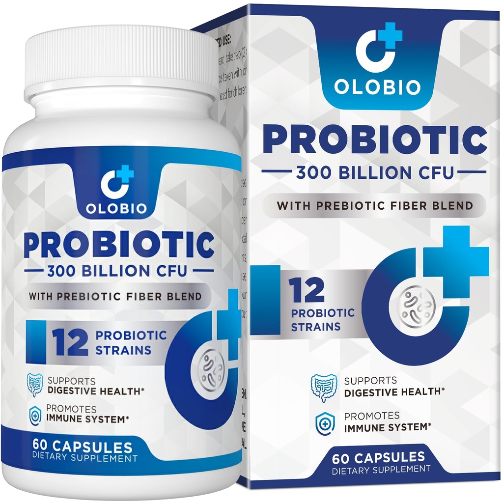 300 Milyar Probiotik CFU, 12 Strains dengan 3 Presesi Organik, Propotik Perempuan dan Pria, Tambahan harian untuk Digetical, Imune, Gut & Bloating Health, Shelf Stabil, Vegan, 60 Negara