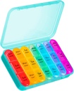 Asprink 3 kali sehari Pill Organizer - Kotak Kedokteran Besar 7 Hari, Kasus Pill Travel, Vitamin & Medicine