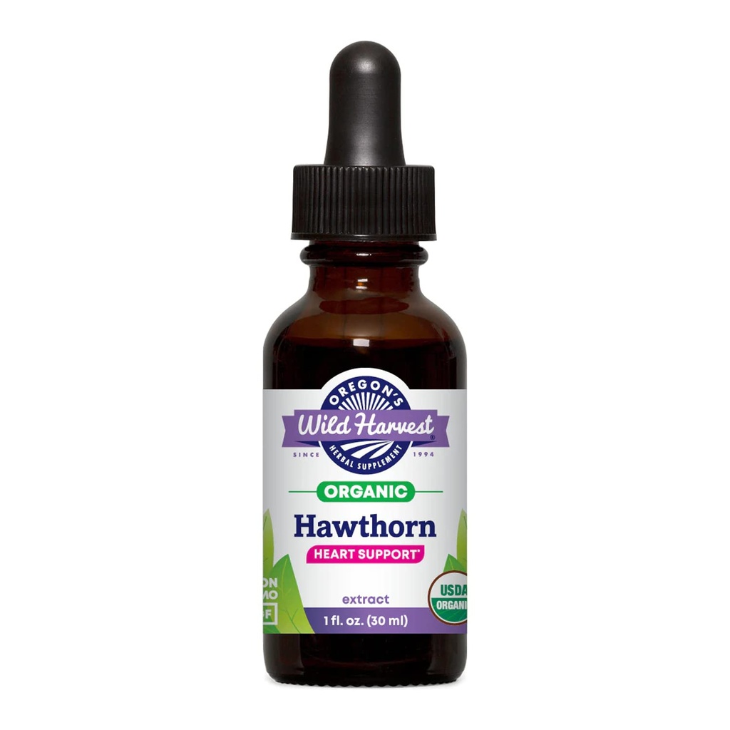 Oregon Wild Harvest 1: 2 Fresh Organic Hawthorn Extract, 1 Fluid Ounce