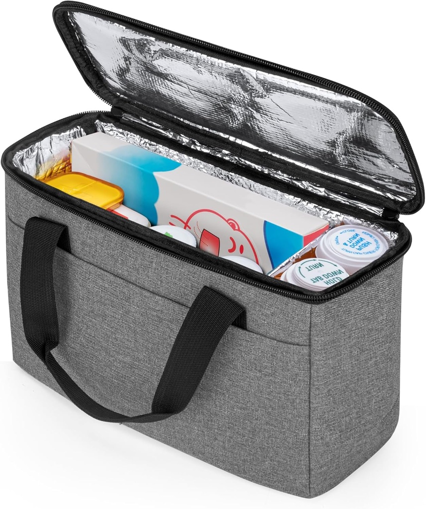 Trunab First Aid Bag Kosong Penyimpanan Obat-obatan Kecil, Kotak Pengantar Obat-obatan Penginapan, Penyelubung Obat-obatan Terlarang, Penyelubung Pill Botol untuk Resep, Insulin, Suplemen atau Suplemen Medis, Grey (Hanya Tas)