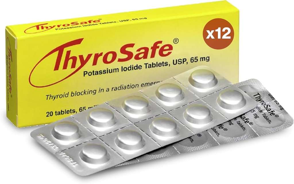 65mg Potasium Iodide Tablet (240 Pack) - Protect Your Thyroid from Nuclear Radiasi Exposure