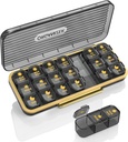 Pill Organizer 3 kali sehari - Acedada Weekly Pill Organizer 3 kali sehari, Kasus Medical Organizer Pill 7 Day, Pill Container Holder, Kotak Pil Harian 3 kali sehari, untuk Vitamin, Black G