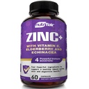 NutriFlair Zinc 50mg - dengan Vitamin C, Elderberry, Echinacea Purpurea Ektract, Zinc Oxide - Bandingkan dengan picolinate, Citrate, Oxide - Lengkap Dukungan Imune Formula Pills dengan 4 Immune Pertahanan