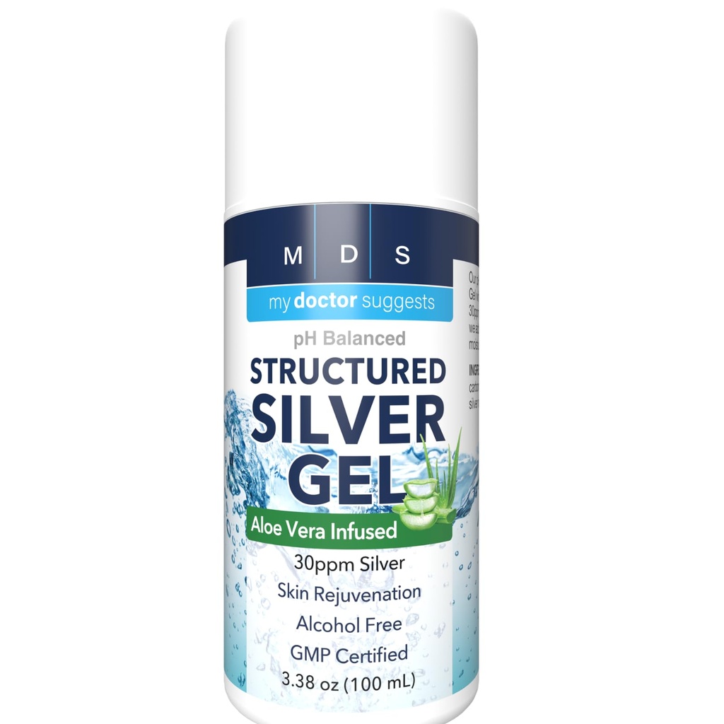 Colloidal Silver Gel, Burn and Wound Care with Aloe Vera - 30ppm pH Balanced Formula Helling Soothe Burns, Sores & Eczema - Structured Silver - Made in USA (3.38 oz)