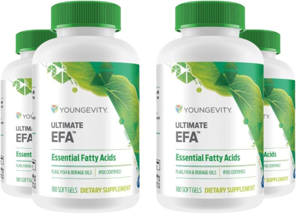 EFA Kekanak-kanakan - Sumber Organik Acids Gendut 124; Omega 3, 6, & 9 124; Dibuat dari Borage, Flax & Fish Oil 124; 180 Cacah (Paket 4)