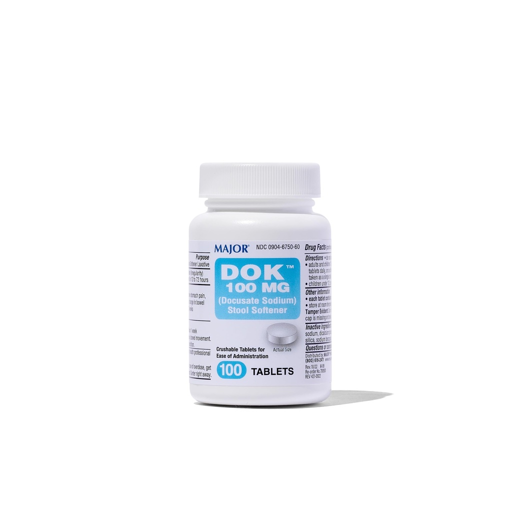 Mayor Docuciate Sodium 100 mg - Spool Softtener Tablet untuk Pelepasan Sembelit - Membantu Berhenti Sembelit