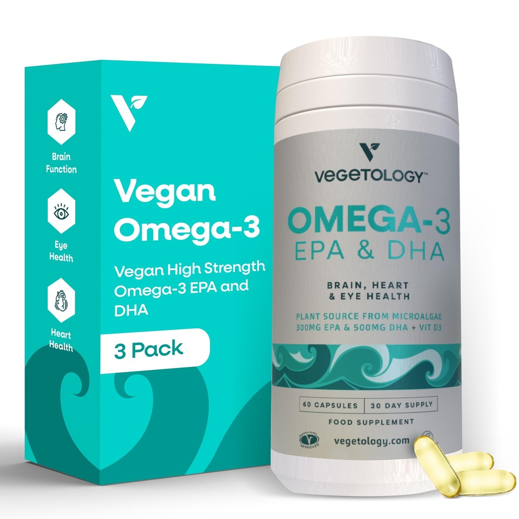 Suplemen Vegan Omega 3 - EPA, DHA Suplemen & Vitamin D3