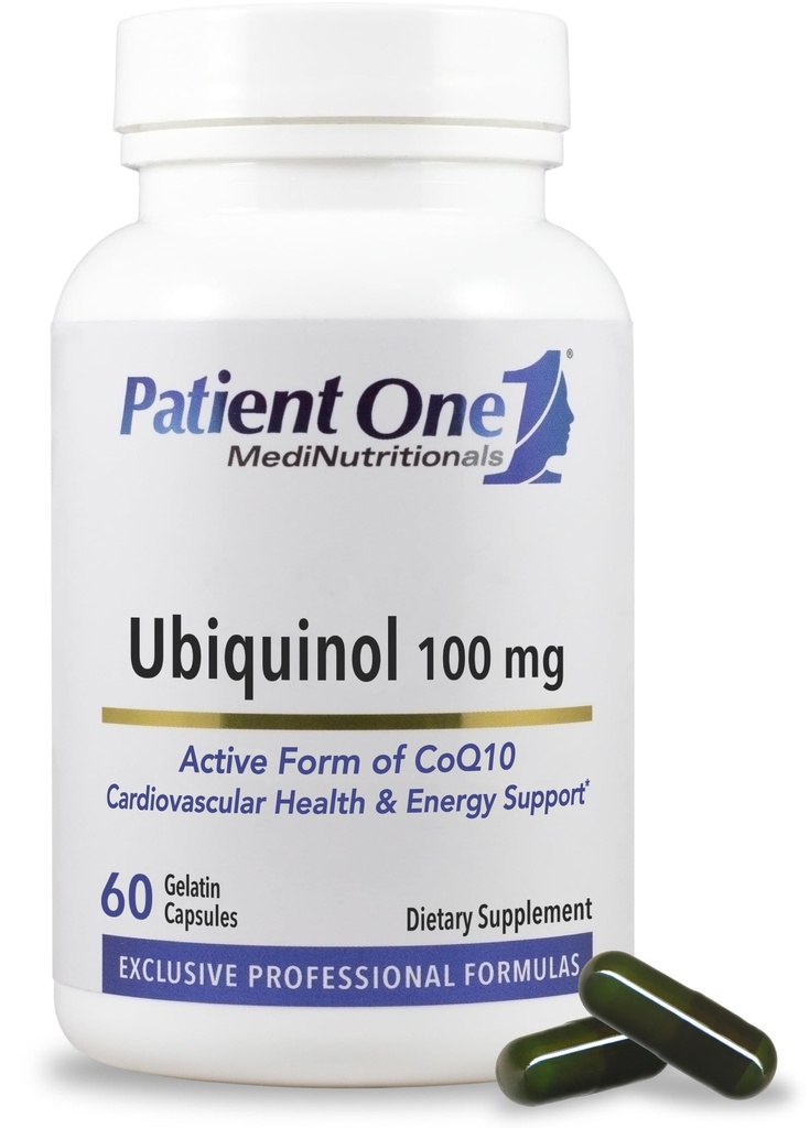 Pasien 1 Ubiquinol 100 mg 124; Tambahan untuk Mendukung Kesehatan Hati dan Vaskular * 24; Bentuk Antioksidant Aktif CoQ10 12.4; 60 Kapsul