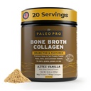 PaleoPro Bone Brone Collagen Protein Powder - Turmeric Root Grass- Fed Collagen Powder for Skin & Bones - Gluten Free, No Sugar, Soy, Grains, Net Carbs - Paleo Keto Fridlings Aztec Vanilla