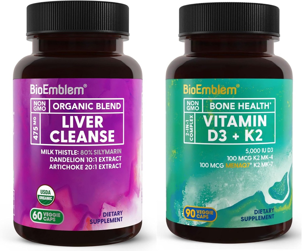 BioEmblem Vitamin D3 K2 USDA Organik Cleanse
