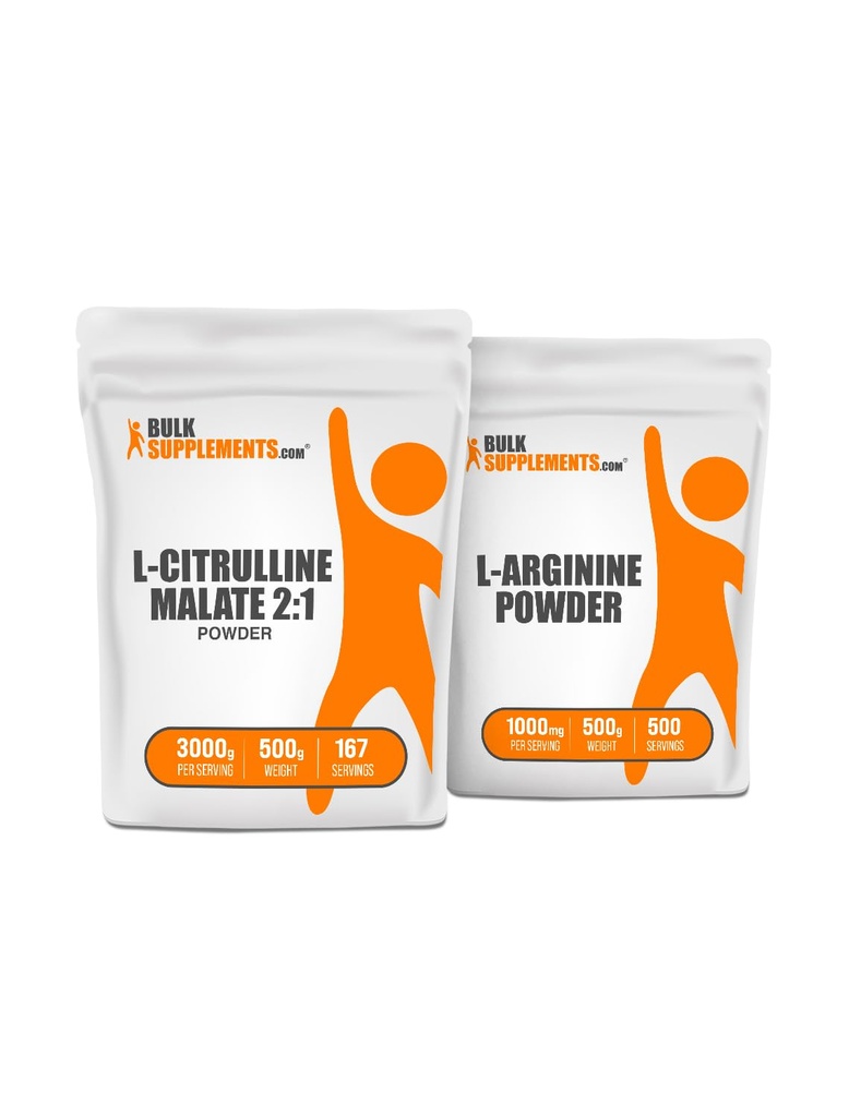Tambahan BulkSuplemen Citrulline Malate 2: 1 500g + L-Arginine 500g Bundle