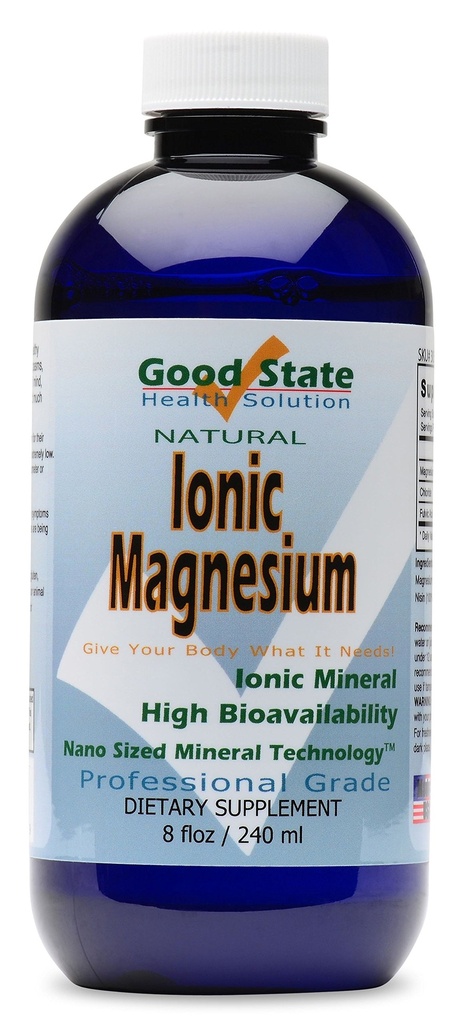 Good State Ionic Magnesium 8 oz - Natural - Nano Sized Mineral Technology - Professional Grage - Supports Healthy Chemical & Enzymes Reactions - 96 Servings (8.1 lf oz)
