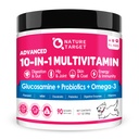 NAFURE TARGET Dog Vitamin Powder, Progetic & Digetical Enzymes for Gut Health, Glucosamin & Chondroitin & Omega 3, Suplemen Lengkap untuk Makanan Anjing, Gabungan & Skin & Imune Dukungan
