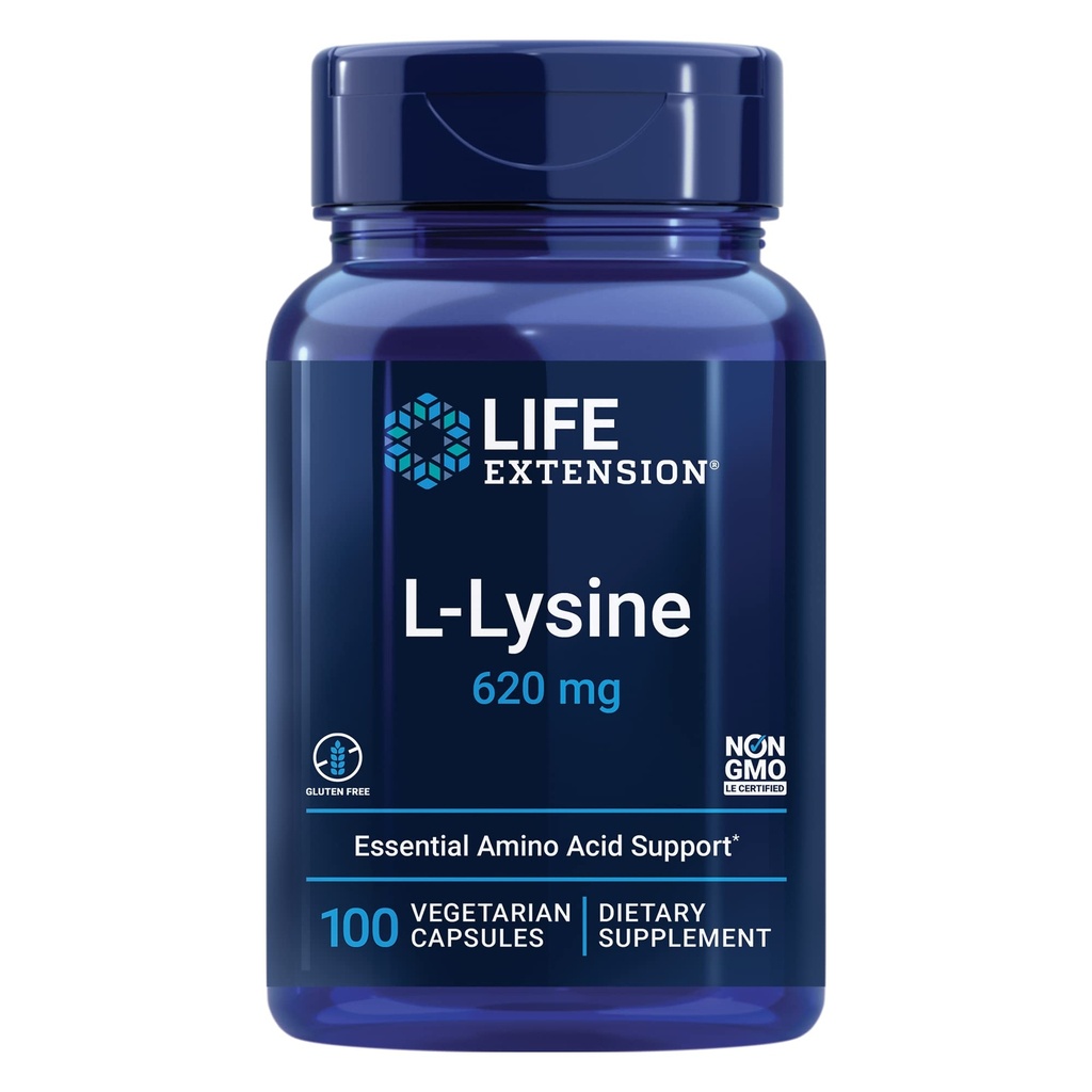 Ekstensi Kehidupan NAC 600mg Dukungan Ammune Antioksidan & L- Lysine 620mg untuk Respon Sehat 100 Capsules Bundle