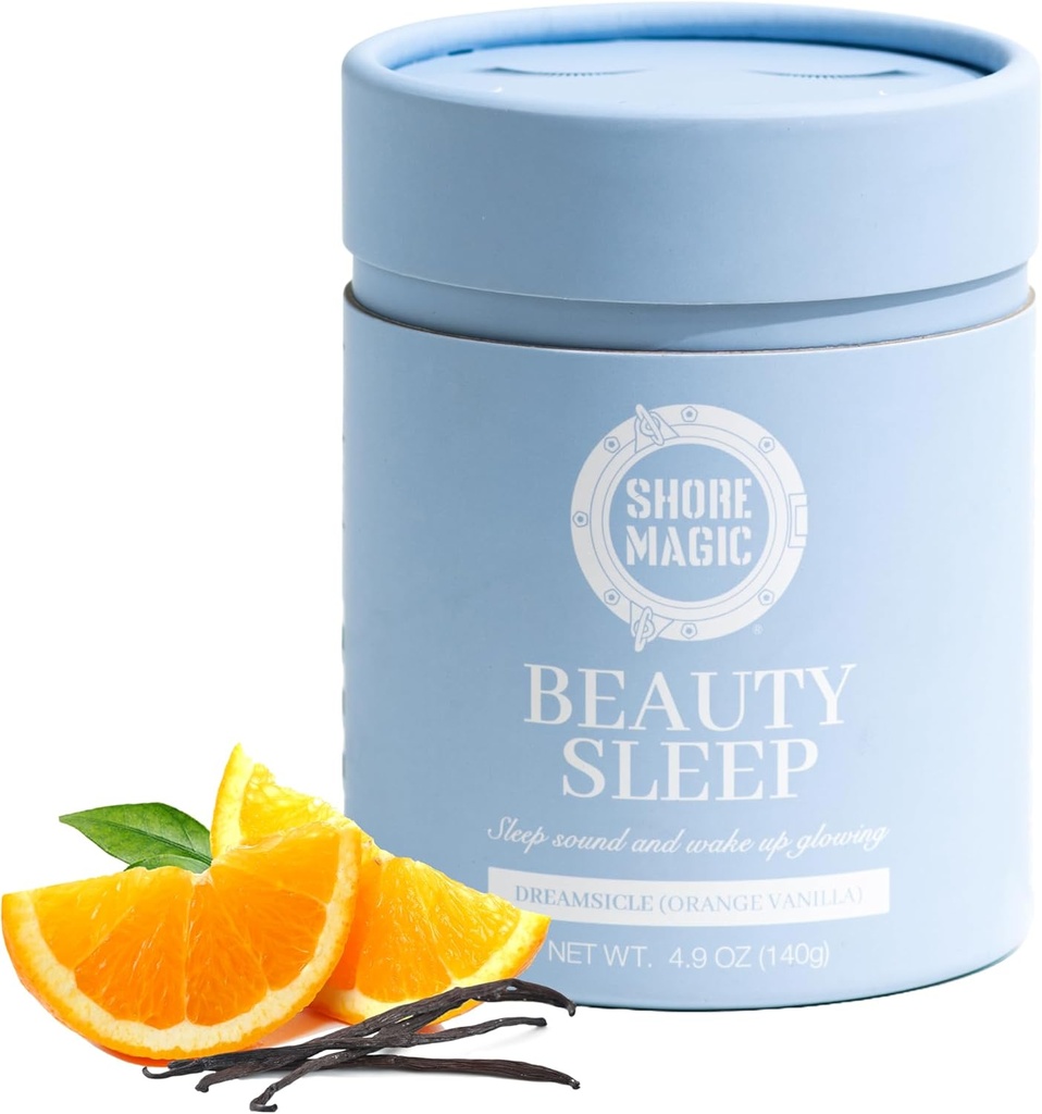 Shore Magic Beauty Sleep with Premium Marine Collagen - Hydrolyzed Type I- IV Peptides with Magnesium & L-Theanine, Promoles Relaxation & Revolve - Vanilla Flavor, Sugar- Free, Melonaciin-Free