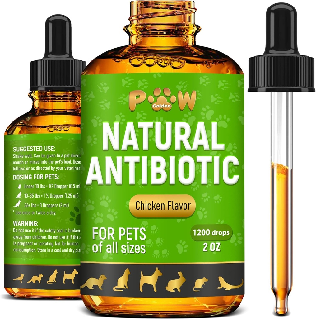 Antibiotik Anjing dengan Chicken Flavor 124; Avati Antibiotik untuk Infeksi, Utis, Alergi, Runny Nose 124; Digetical Dukungan 124; Beeds dan Ages 124; Cranberry di The Composition 124; 2 Oz