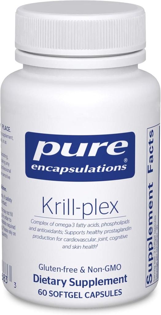 Encapsulasi Murni Krill-Plex 124; Mendukung Kenstrual Comfort, Heart Health, Dukungan Bersama, Fungsi Kognitif dan Kesehatan Skin 124; 60 Softgel Capsules