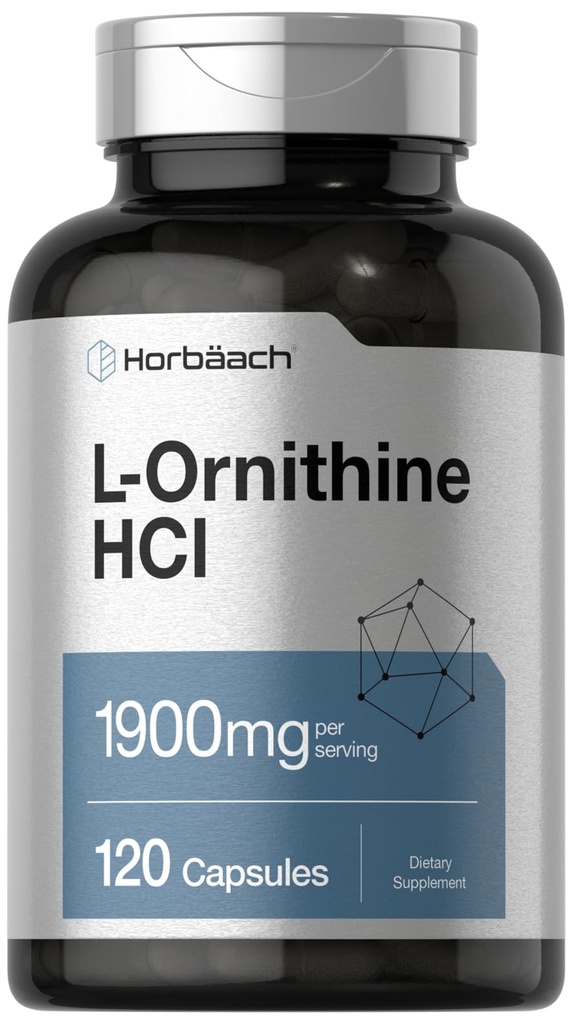 Horbäach L Ornithy HCI 124; 1900mg 124; 120 Capsules 126; Non-GMO & Gluten Free Suplement