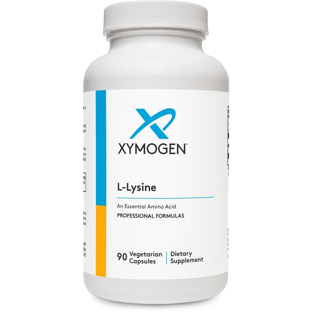 XYMOGEN L-Lysine 1000mg Capsules - Amino Acid Suplement untuk Dukungan Sintesis Collagen, Menyediakan keseimbangan ke Intake Tinggi Arginine (90 Capsules)