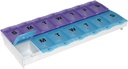 Kasus EZY DOSE (14- Day) AM / PM Pill Case, Medicine Planner, Kotak Organisasi Vitamin, Kompartemen Locking 2X-Large untuk Obat Prescription dan Mencegah Penumpahan Accidental, Warna May Vary, BPA Free