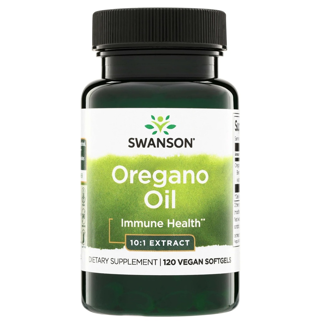 Swanson Oregano Oil 10: 1 Ekstraksi-Persediaan Alam Memproyeksikan Kesehatan Digetical - Respiratory & Dukungan Latihan Uriner (120 Softgeels, 150mg Masing-masing)