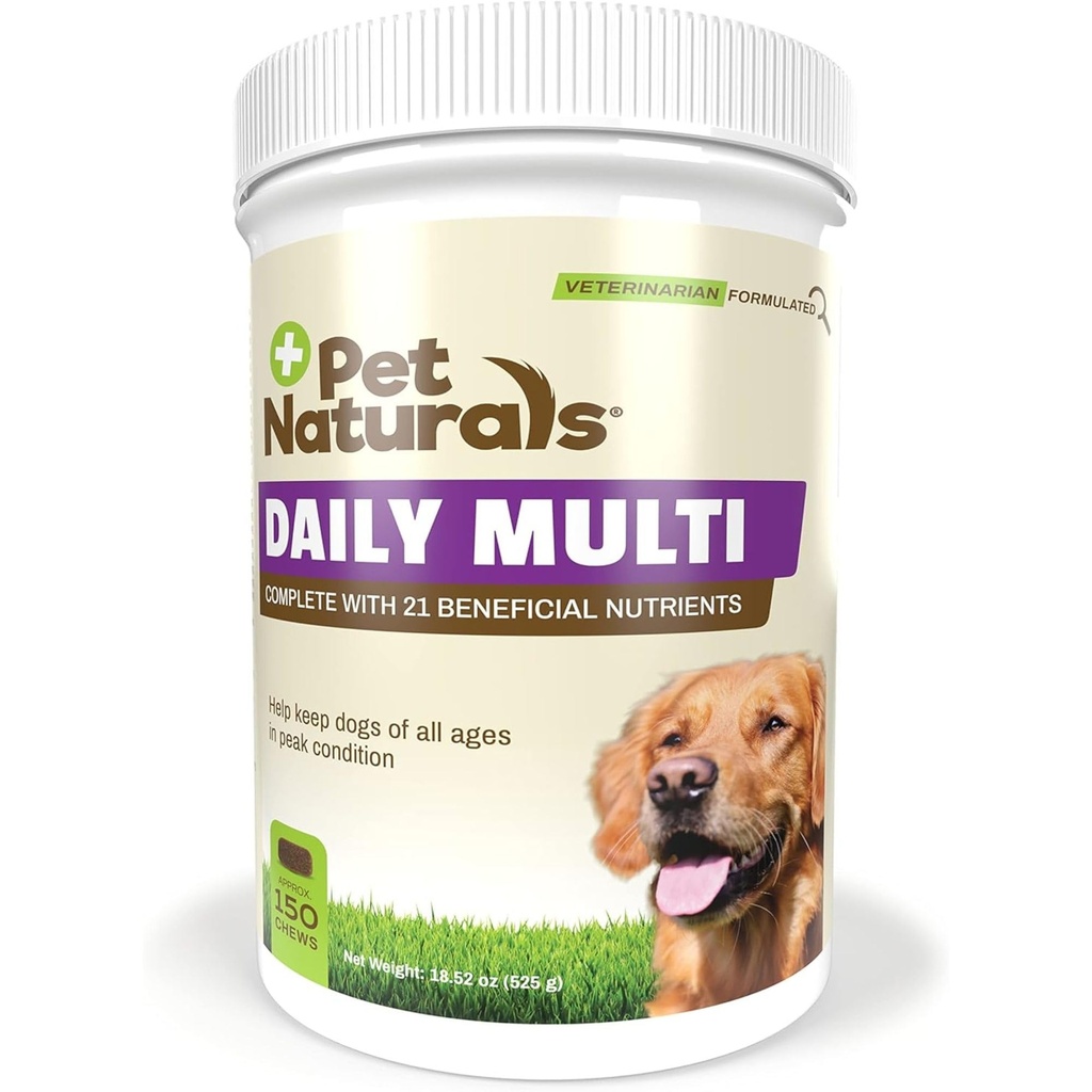 Harian Pet Multivitamin for Dogs, Veggie Flavor, 150 Chews - Yummy Chews with Acids Amino, and Antioxidants - Support Energy, Metabolic Fungsi dan Pet Wellness