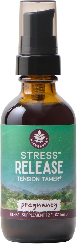 WishGarden Herbs Stress Stress for Pregnancy - Natural Herbal Stress Relief Suplement with Lemon Balm & Chamomile, Adrenal Support for Pregnancy and Postpartum Promes Relaxation and Calm, 2oz