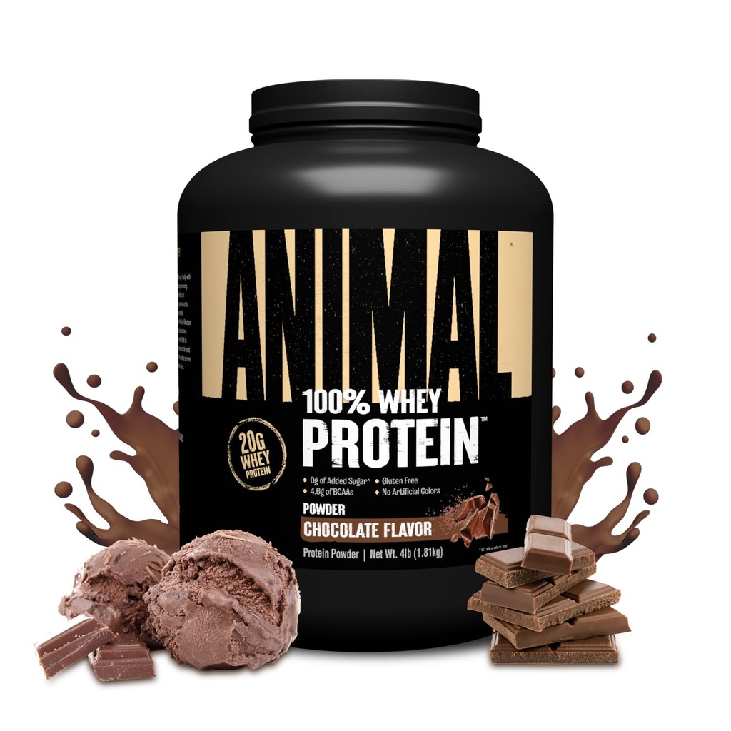 Hewan 100% Powder Whey Protein - Whee Blend for Pre Workout atau Post Workout, Recovery, atau Pengganti Wheny Sugar Rendah Protein Meal dengan BCAA Branched Chain Acids - Coklat, 4 lb