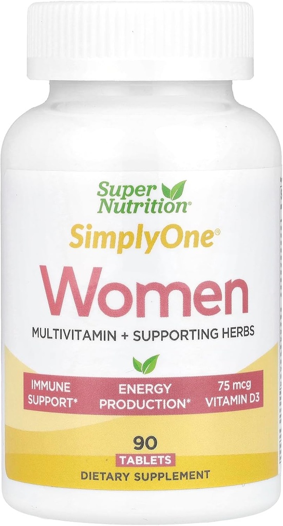 SuperNutrition SimplyOne MultiVitamin for Women, High- Potency, One / Day Tablet, 90 Count