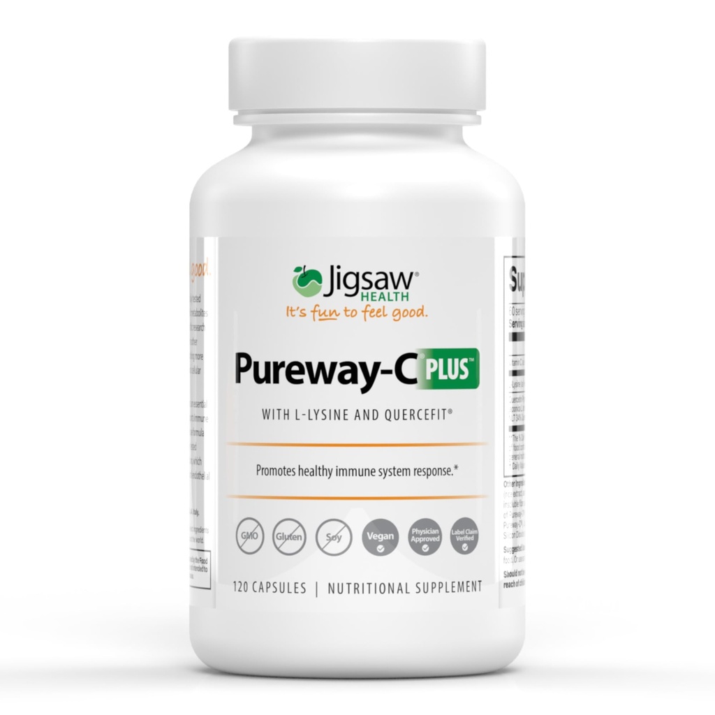 Jigsaw Kesehatan Pureway- C Plus 124; Vitamin C dengan L-Lysine dan Quercetin 124; Promestes Healthy Immune System Response 124; 120 Capsules 12.460